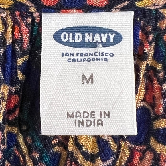 Old Navy Boho Artsy Long Sleeve Scoop Neck Top Tassels Relaxed Blouse Medium - Picture 2 of 9